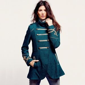 Green Wool Military Coat